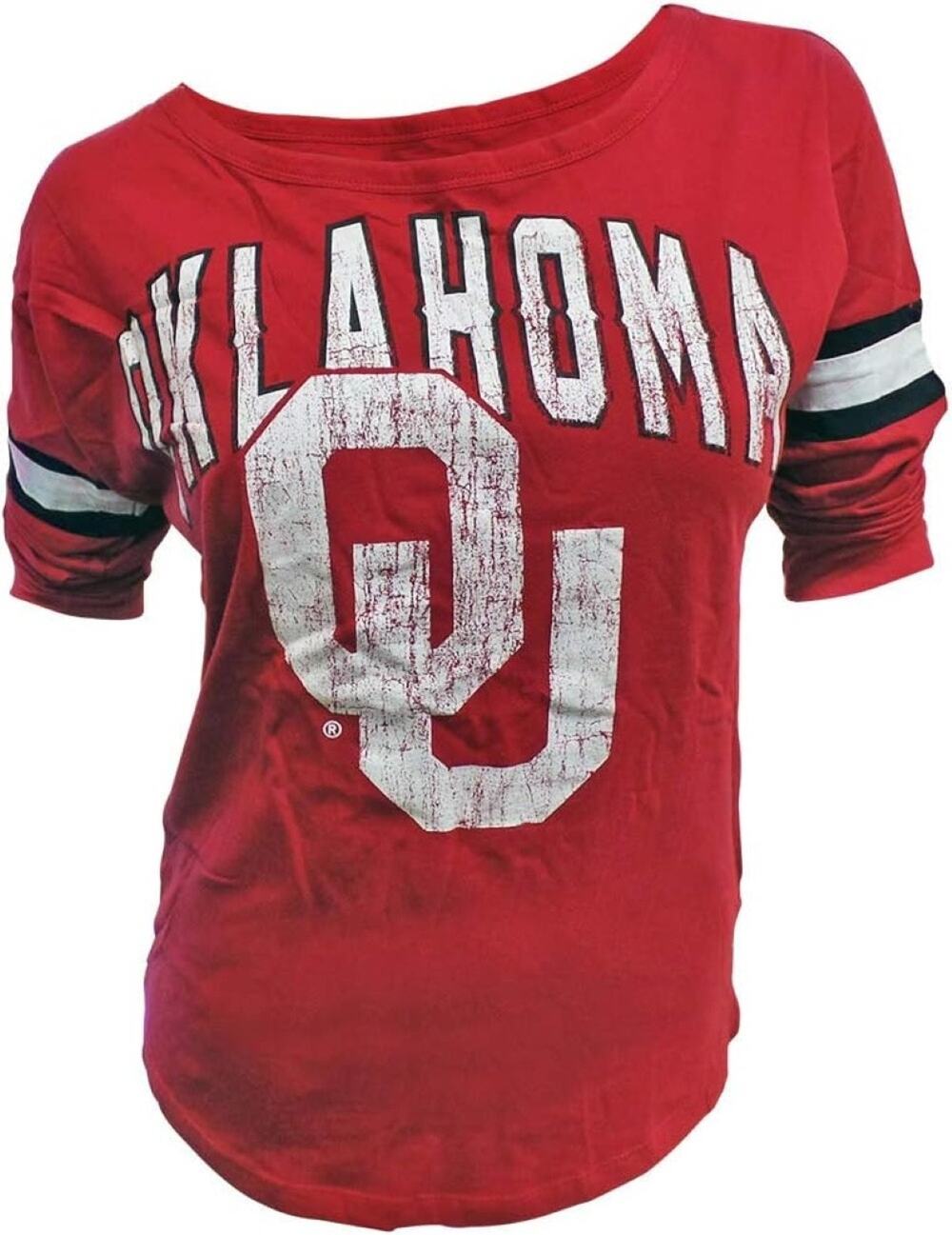 Women's Oklahoma Sooners 3/4 Sleeve Dolman Jersey T-Shirt - XL